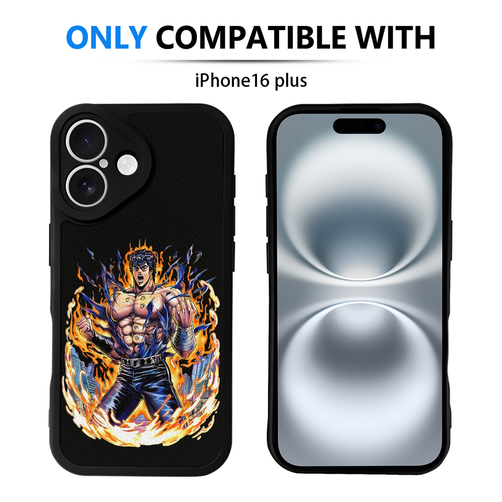 （画像用） 北斗の拳 Fist of the North Star 【iPhone 16シリーズ対応】シリコンスマホケース（レザー調） 材質：シリコン